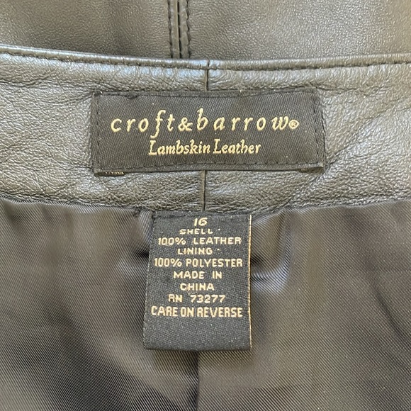 Croft & Barrow black leather skirt size 16 - Picture 5 of 5